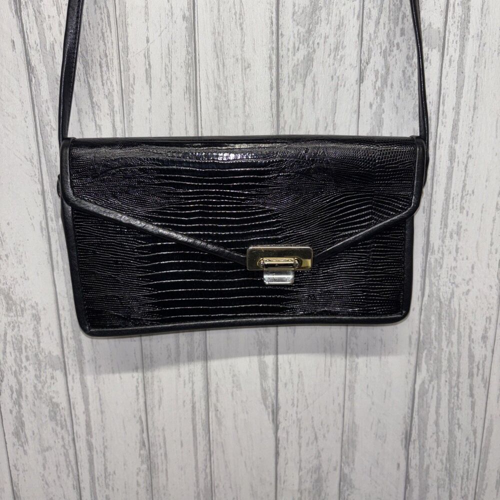 Black Roche Leather Crossbody Bag Vintage - Picture 2 of 8